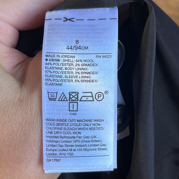 Banana Republic Women's Black Marzotto Italian Wool Blazer Size 8 - Picture 9 of 9